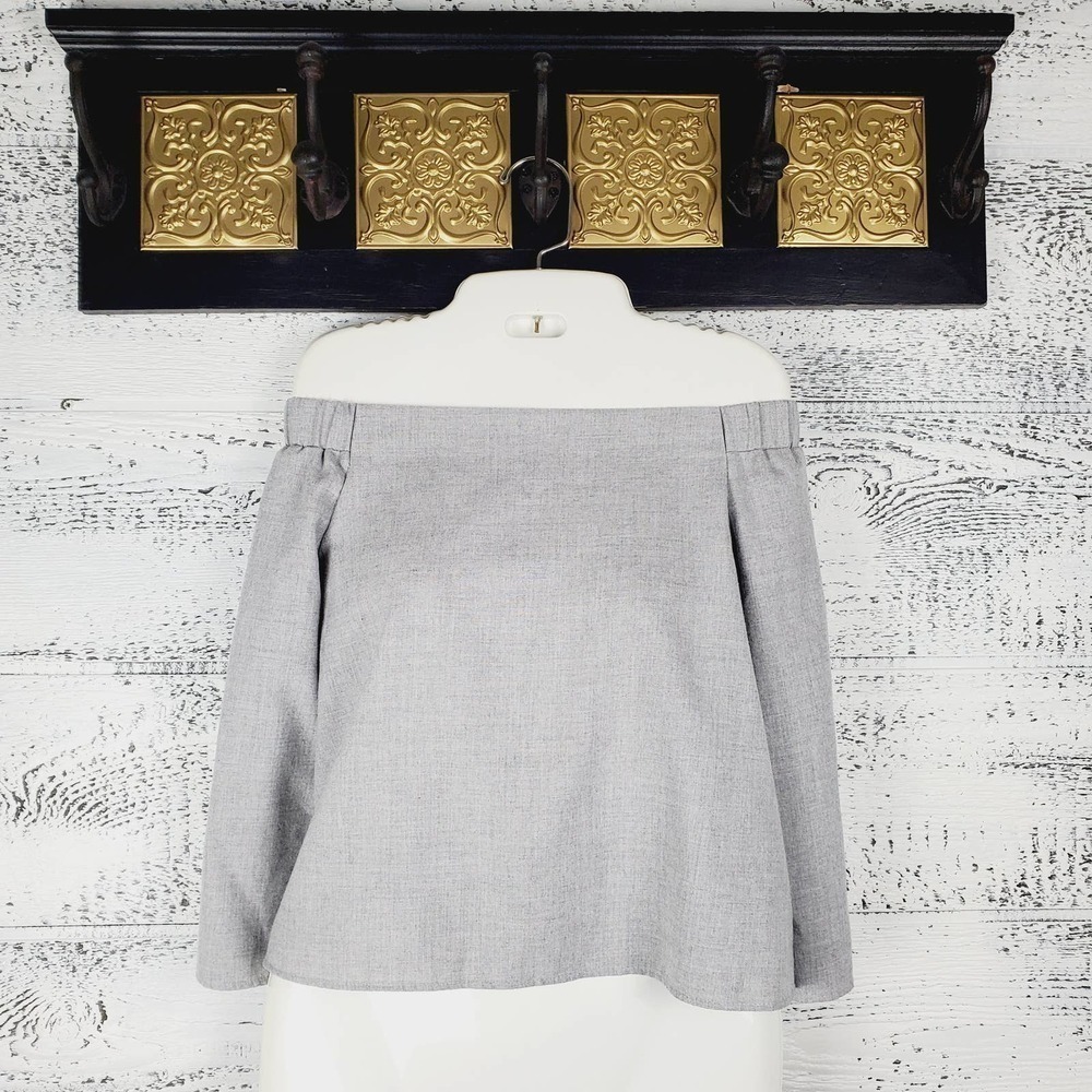 Zara Basic Collection Off The Shoulder Casual Blouse Sz XS Cottagecore Boho Chic